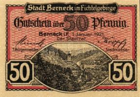 Német Birodalom/Weimari Köztársaság/Berneck 1921. 10Pf + 25Pf + 50Pf összesen:3klf db, teljes sor T:...