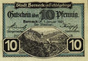 Német Birodalom/Weimari Köztársaság/Berneck 1921. 10Pf + 25Pf + 50Pf összesen:3klf db, teljes sor T:I