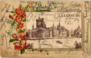 1900 Laxenburg, Schloss / castle. Art Nouveau, floral, litho  (EK)