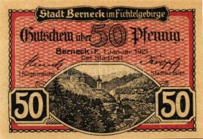 Német Birodalom/Weimari Köztársaság/Berneck 1921. 10Pf + 25Pf + 50Pf összesen:3klf db, teljes sor T:...