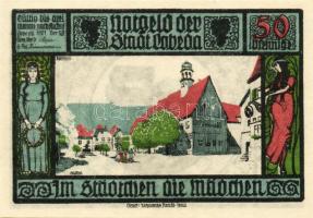 Német Birodalom/Weimari Köztársaság/Lobeda 1921. 25Pf (3x) + 50Pf (4x) összesen:7klf db, teljes sor ...