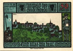 Német Birodalom/Weimari Köztársaság/Lobeda 1921. 25Pf (3x) + 50Pf (4x) összesen:7klf db, teljes sor ...