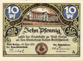 Német Birodalom/Weimari Köztársaság/Sulza 1921. 10Pf + 25Pf + 50Pf(2x) + 75Pf(2x) összesen:6klf db, ...