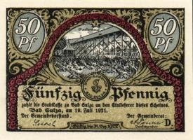 Német Birodalom/Weimari Köztársaság/Sulza 1921. 10Pf + 25Pf + 50Pf(2x) + 75Pf(2x) összesen:6klf db, ...