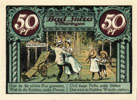 Német Birodalom/Weimari Köztársaság/Sulza 1921. 10Pf + 25Pf + 50Pf(2x) + 75Pf(2x) összesen:6klf db, ...