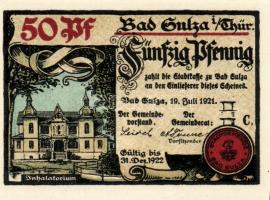 Német Birodalom/Weimari Köztársaság/Sulza 1921. 10Pf + 25Pf + 50Pf(2x) + 75Pf(2x) összesen:6klf db, ...