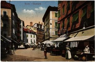 Bolzano, Bozen  (Südtirol); Obstmarkt / fruit market, restaurant, Ceres advertisement