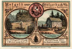 Német Birodalom/Weimari Köztársaság/Stützerbach 1921. 50Pf(5x) + 75Pf(2x) összesen:7klf db, teljes s...