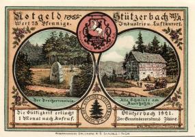 Német Birodalom/Weimari Köztársaság/Stützerbach 1921. 50Pf(5x) + 75Pf(2x) összesen:7klf db, teljes s...