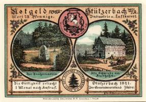 Német Birodalom/Weimari Köztársaság/Stützerbach 1921. 50Pf(5x) + 75Pf(2x) összesen:7klf db, teljes s...