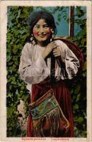 1925 Zigeunermädchen / Cigányleány / Gypsy folklore, girl