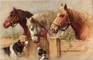 1913 Horses and dogs- M. Munk Vienne Nr. 413. (EK)