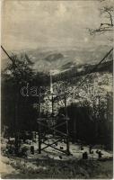 Deutsche Eisenbahntruppen im Osten, Seilbahn / WWI German railway regiment, cable railway in winter