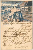 1899 Dr. Heidlberg féle Tinctoral célszerűbb, tartósabb és olcsóbb minden olajfestéknél / Hungarian oil paint advertising card, litho (EB)