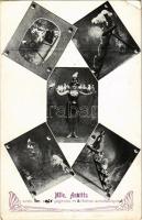 1916 Mlle. Anitta, avec ses pigeons et chiens acrobatiques / Circus acrobat with her pigeons and dogs (EK)