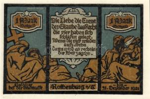 Német Birodalom/Weimari Köztársaság/Rhotenburg 1921. 1M(5x) összesen:5klf db, teljes sor T:I