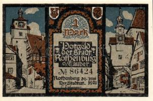 Német Birodalom/Weimari Köztársaság/Rhotenburg 1921. 1M(5x) összesen:5klf db, teljes sor T:I