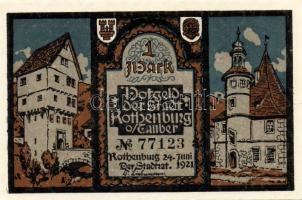 Német Birodalom/Weimari Köztársaság/Rhotenburg 1921. 1M(5x) összesen:5klf db, teljes sor T:I