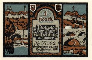 Német Birodalom/Weimari Köztársaság/Rhotenburg 1921. 1M(5x) összesen:5klf db, teljes sor T:I