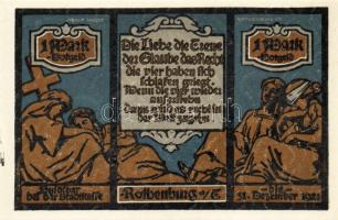 Német Birodalom/Weimari Köztársaság/Rhotenburg 1921. 1M(5x) összesen:5klf db, teljes sor T:I