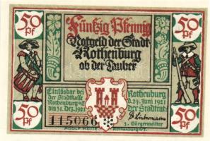 Német Birodalom/Weimari Köztársaság/Rhotenburg 1921. 50Pf(6x) összesen:6klf db, teljes sor T:I