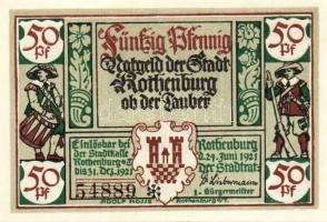 Német Birodalom/Weimari Köztársaság/Rhotenburg 1921. 50Pf(6x) összesen:6klf db, teljes sor T:I