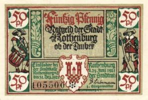 Német Birodalom/Weimari Köztársaság/Rhotenburg 1921. 50Pf(6x) összesen:6klf db, teljes sor T:I