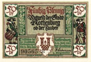 Német Birodalom/Weimari Köztársaság/Rhotenburg 1921. 50Pf(6x) összesen:6klf db, teljes sor T:I