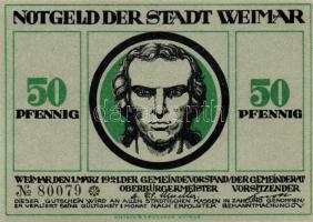 Német Birodalom/Weimari Köztársaság/Weimar 1921. 50Pf(6x)összesen:6klf db, teljes sor T:I