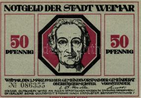 Német Birodalom/Weimari Köztársaság/Weimar 1921. 50Pf(6x)összesen:6klf db, teljes sor T:I