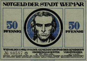 Német Birodalom/Weimari Köztársaság/Weimar 1921. 50Pf(6x)összesen:6klf db, teljes sor T:I