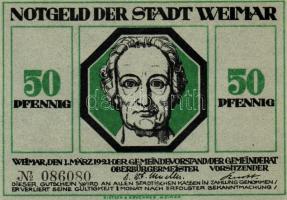 Német Birodalom/Weimari Köztársaság/Weimar 1921. 50Pf(6x)összesen:6klf db, teljes sor T:I