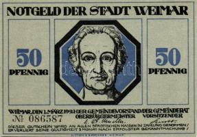 Német Birodalom/Weimari Köztársaság/Weimar 1921. 50Pf(6x)összesen:6klf db, teljes sor T:I