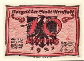 Német Birodalom/Weimari Köztársaság/Arnstadt 1921. 10Pf(6x) összesen:6klf db, teljes sor T:I