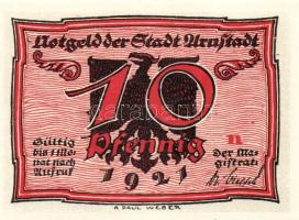 Német Birodalom/Weimari Köztársaság/Arnstadt 1921. 10Pf(6x) összesen:6klf db, teljes sor T:I