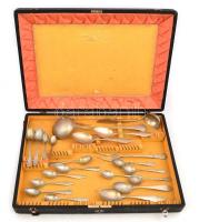 Alpakka evőeszközkészlet, dobozban, 21 db