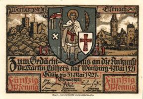 Német Birodalom/Weimari Köztársaság/Eisenach 1921. 50Pf(6x) összesen:6klf db, teljes sor T:I