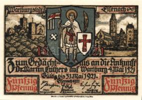 Német Birodalom/Weimari Köztársaság/Eisenach 1921. 50Pf(6x) összesen:6klf db, teljes sor T:I