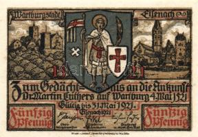 Német Birodalom/Weimari Köztársaság/Eisenach 1921. 50Pf(6x) összesen:6klf db, teljes sor T:I