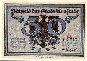 Német Birodalom/Weimari Köztársaság/Arnstadt 1921. 50Pf(6x) összesen:6klf db, teljes sor T:I