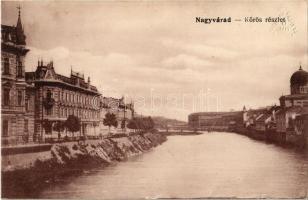 1915 Nagyvárad, Oradea; Sebes-Körös folyó, híd, zsinagóga / Crisul Repede / river, bridge, synagogue