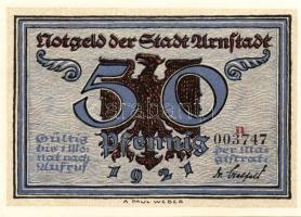 Német Birodalom/Weimari Köztársaság/Arnstadt 1921. 50Pf(6x) összesen:6klf db, teljes sor T:I