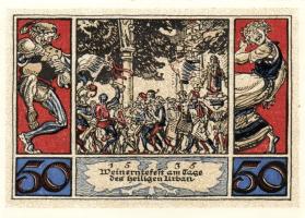 Német Birodalom/Weimari Köztársaság/Arnstadt 1921. 50Pf(6x) összesen:6klf db, teljes sor T:I