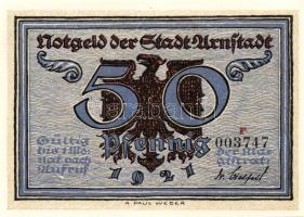 Német Birodalom/Weimari Köztársaság/Arnstadt 1921. 50Pf(6x) összesen:6klf db, teljes sor T:I