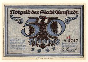 Német Birodalom/Weimari Köztársaság/Arnstadt 1921. 50Pf(6x) összesen:6klf db, teljes sor T:I