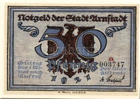 Német Birodalom/Weimari Köztársaság/Arnstadt 1921. 50Pf(6x) összesen:6klf db, teljes sor T:I