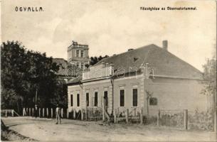 1906 Ógyalla, Ó-Gyalla, Stara Dala, Hurbanovo; Községháza, Obszervatórium, csillagda (csillagvizsgáló). Pannonia nyomda kiadása / town hall, observatory