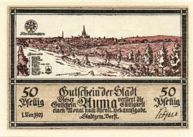 Német Birodalom/Weimari Köztársaság/Auma 1921. 50Pf(6x) összesen:6klf db, teljes sor T:I