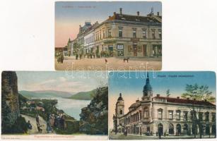 13 db RÉGI magyar városképes lap / 13 pre-1945 Hungarian town-view postcards