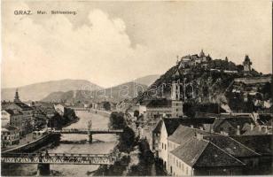 1907 Graz, Mur, Schlossberg / castle hill, bridge, hotel. L. Strohschneider No. 563.